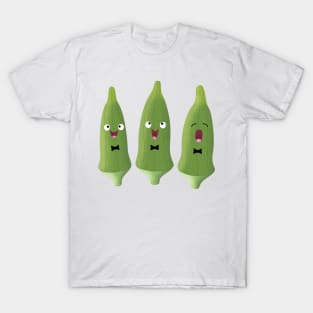 Cute singing okra vegetable cartoon T-Shirt